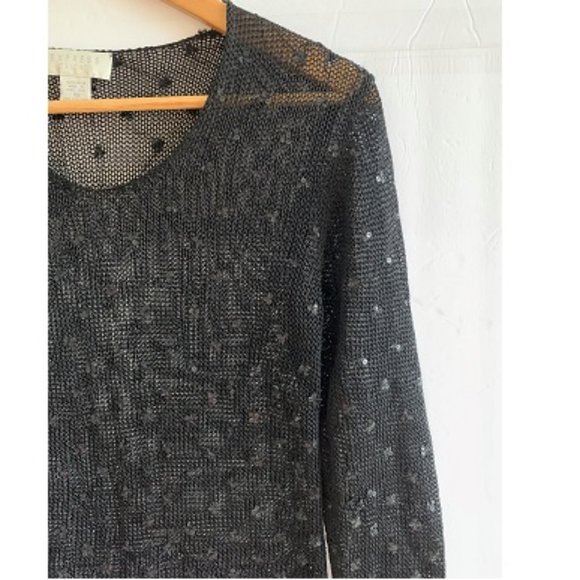 Express Sequin Black Sweater - Picture 1 of 6